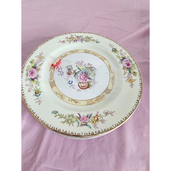 Vintage Set 6 Maruichi China Dinner Plates 6" Replacements Rose Discontinued - Picture 2 of 9